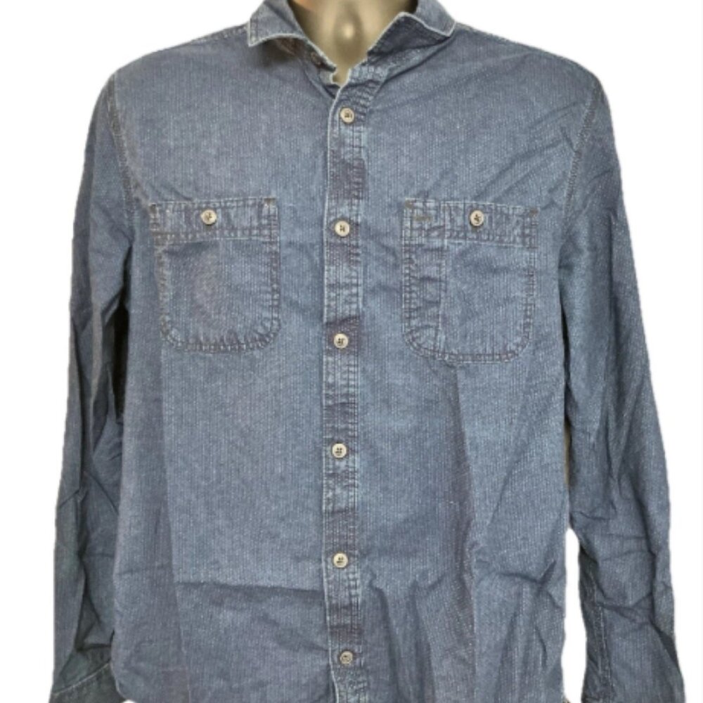 GAP Large Cotton Long Sleeve "Classic worker" Denim Button down collared Shirt